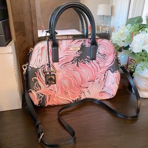 EUC Kate Spade Feathered Bowler Bag with Crossbody Strap